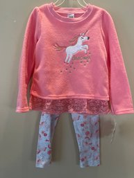 New/ 4T - 2 Piece Pink Outfit Unicorn Dreamer & Leggings