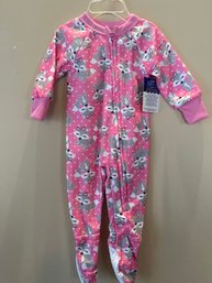 New- Pajamas, Pink With Gray Foxes Size 0-3 Months