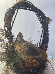 Hand Crafted Bird In A Basket