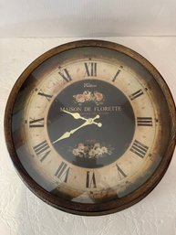 French Inspired Antique Reproduction Round 16 Inch Wall Clock