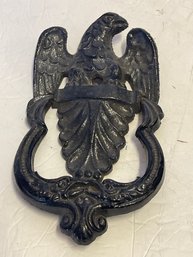 Black Metal Eagle Door Knocker Cast Iron Stamped 715 Vintage 7.5 In High