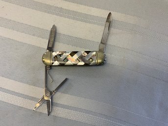 Beautiful Pocket Knife With Pearl Inlay