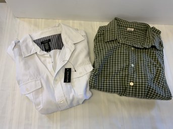 2 Mens Short Sleeve Shirts, 1 New, Size Large