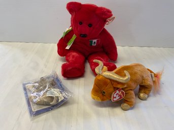 Ty Large Osiris Bear, Ty OX Zodiac Bear And Jessie Miniature Toys R Us Collecti