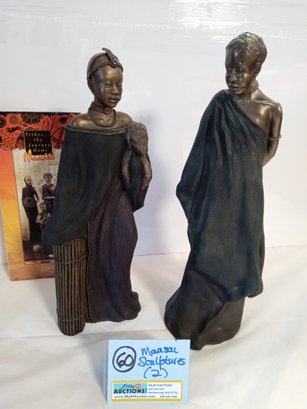 Vintage MAASAI Figurine Tribal SCULPTURE Lot 2 12'H