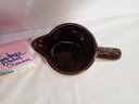 Vintage Creamer Pitcher Pottery Brown 3' Stoneware