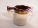 Vintage Creamer Pitcher Pottery Brown 3' Stoneware