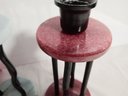 Marble ? Candlestick Holders 7' H