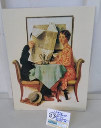 Norman Rockwell At The Breakfast Table Art 11'x14' Mounted