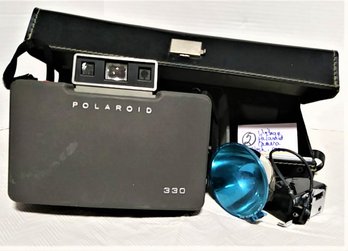 Vtg Polaroid Flash Camera In Original Black Box Case