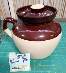 Roseville Pottery Bean Pot With Handle, Lid Vintage