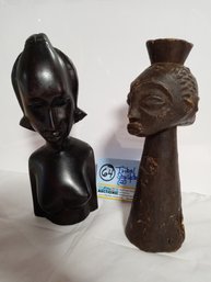 Tribal Wood Sculpture LOT 2 Head Side ? African