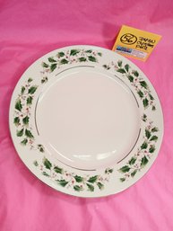 JAPAN Christmas Fine China Plate 10.5' Holly Party Server