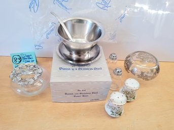 Silver, Stainless Steel, And Glass Lot