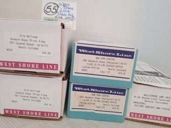 NIB WEST SHORE LINE TRAIN CAR KITS LOT (5) Erie Railroad NY Central More New Old Stock