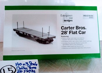 NIB HOn3 Carter Bros. 28' Flat Car Train Kit EH 401 Evergreen Design New Old Stock