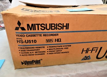 Vtg Mitsubishi Hi-Fi U510 VHS HQ Video Cassette Player / Recorder In Original Box