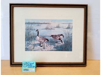 Signed Peter Darro Art Canadian Goose Framed