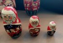 7' 6 Piece 'Believe In Books' Matryoshka Dolls Handpainted Signed From Russia