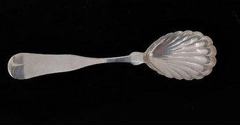 Carr  Coin Silver Sugar Spoon From Concord, NH 14 Grams