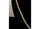 20' Sterling Silver Rope Chain 20g  With Lobster Clasp