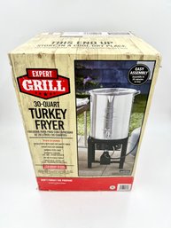 NIB - 30 Quart Turkey Fryer, Including Lift, Thermometer And Spigot Drain - ($60 Value)