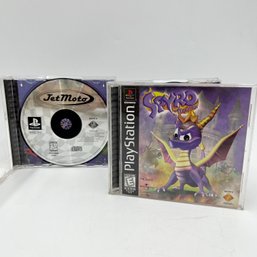 Lot Of 2 Vintage PlayStation Video Games: JetMoto & Spyro The Dragon