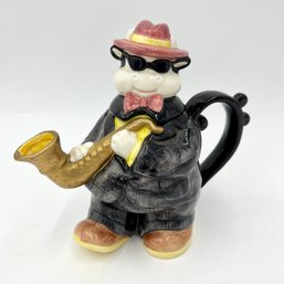Vintage ONNIBUS Hand-Painted Ceramic 16oz Jazz Cow Teapot