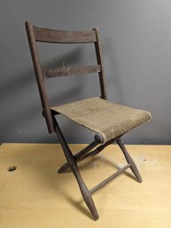 Vintage Wooden Folding Chair / Camping Chair With Sling Seat #2