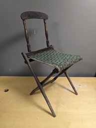 Vintage Wooden Folding Chair / Camping Chair With Sling Seat #1
