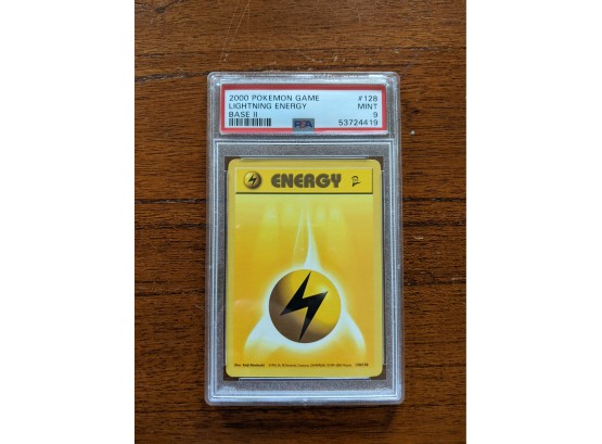 2000 Pokemon Card Game Lightning Energy Base 2 #128 - PSA 9