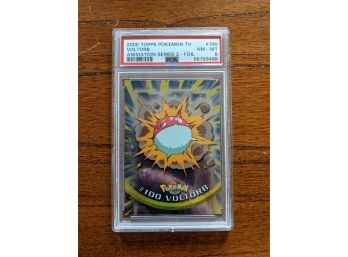 2000 Pokemon Card Topps TV Voltorb Series 2 Foil #100 - PSA 8