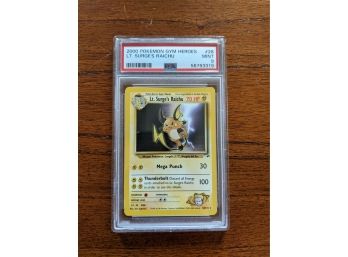 2000 Pokemon Card Gym Heroes Lt. Surge's Raichu #28 - PSA 9