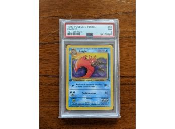 1999 Pokemon Card Fossil Kingler #38 1st Edition - PSA 7