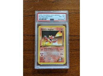 2000 Pokemon Card Gym Heroes Blaine's Magmar 1st Edition #37 - PSA 8