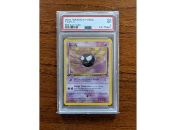 1999 Pokemon Card Fossil Gastly #33 1st Edition - PSA 7
