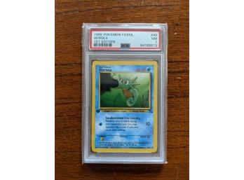 1999 Pokemon Card Fossil Horsea #59 1st Edition - PSA 7