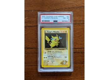2000 Pokemon Card Gym Heroes Lt. Surge's Pikachu #81 - PSA 8