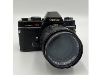Vintage KONICA Autoreflex TC W/ Spiratone Plura-Coat 1:2.8 135mm Lens (No. 600690) & Coated 58mm UV Filter