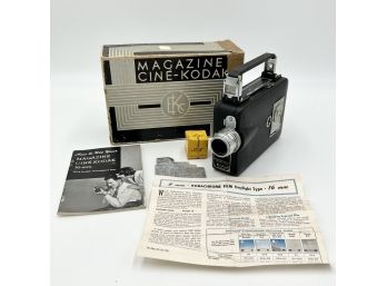 Vintage 1940s KODAK Magazine Cine-Kodak 16mm Movie Camera W/ Original Box, Manual & Wratten K2 Filter