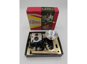 Vintage Ansco Cadet Camera Outfit With Flash In Original Box From The 1960s