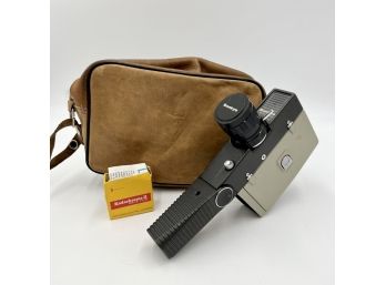 Vintage Sankyo 8cm Micro Zoom Movie Camera W/ Pronon F/1.8 Lens, Kodak Kodachrome II Film And Case