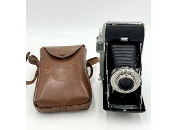 1940s Kodak Tourist II Folding /Bellows Camera Anaston 4.5/105mm Lens, Kodamatic Shutter, Leather Case