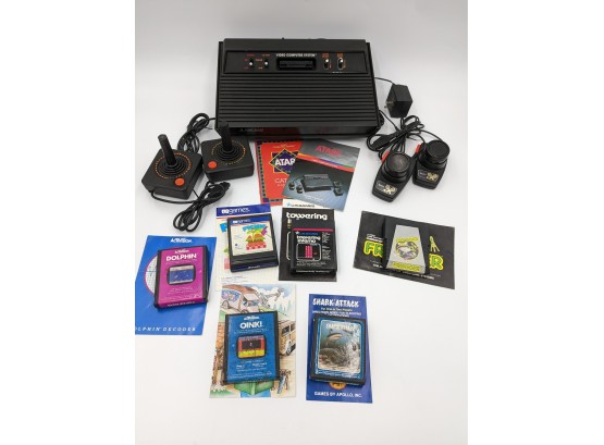 Vintage Atari Console With Controllers, Video Games & Manuals!