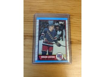 1989-90 Brian Leetch Topps Hockey Rookie Card - Hall Of Fame - New York Rangers - Cheshire Native
