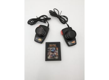 Vintage Atari Driving Paddle Controllers With Indy 500 Game