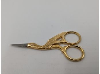 Gold Plated Stork Scissors / Bird Scissors
