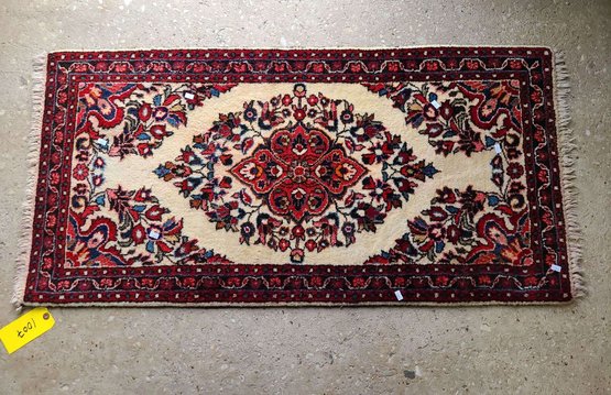 Hand Knotted Persian Sarouk Rug 2x4.3 Ft.    #1027