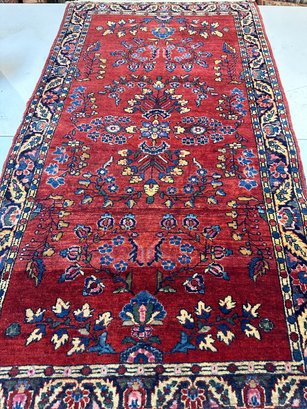 Antique Hand Knotted Persian Sarouk Rug 2.8x5 Ft   #1100