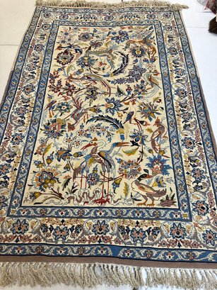 Hand Knotted Persian Esfahan Rug 3.8x2.6 Ft    #1159.